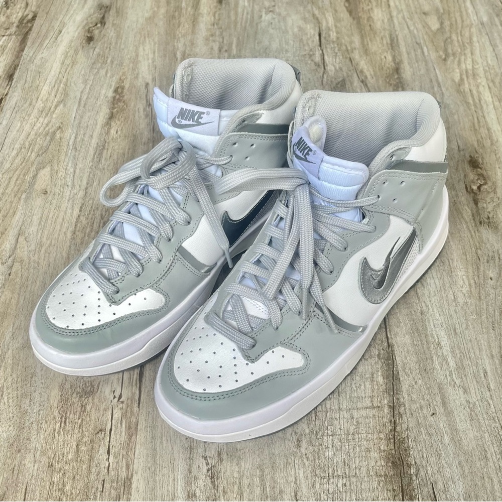 Nike Dunk High Silver and White
